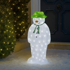 Neo 100 White LED Snowman Figure 55cm Light Up Lights Static Acrylic Christmas Festive Decoration Display for Indoors & Outdoors Ornament Garden Home
